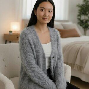 Honeydew Intimates Gray Morning Bliss Cardigan, Large